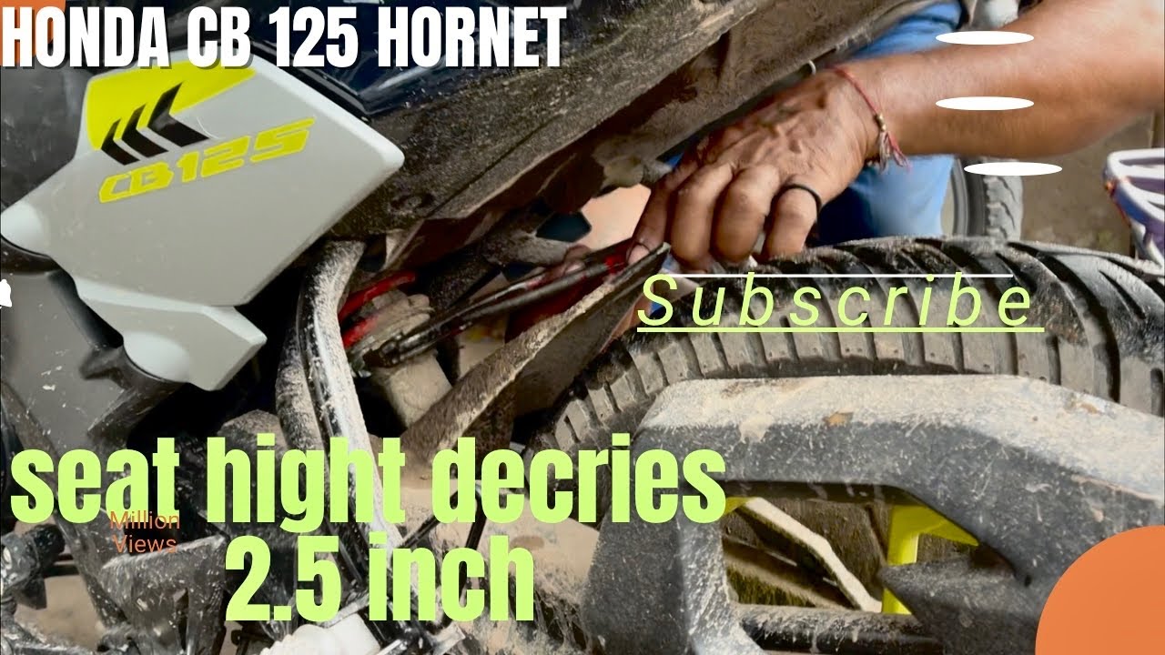 All problems solved seat hight down 2.5 inch .Honda cb 125 hornet. .#1million #hondacb125 hornet 