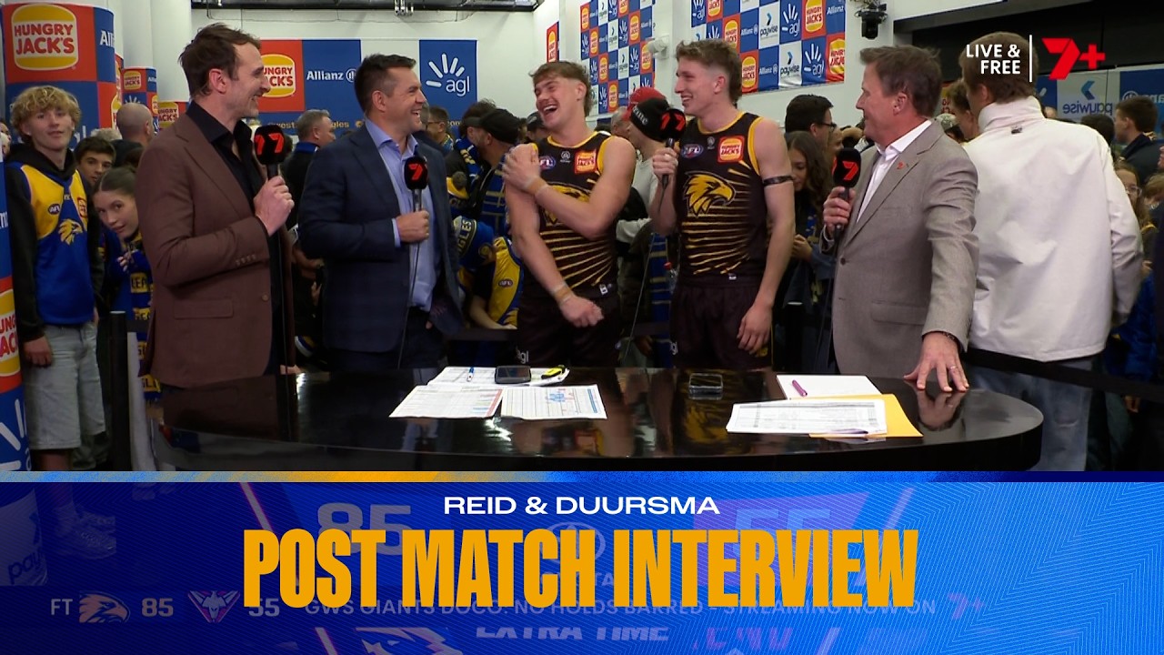 Harley & Duursma post-match v Bombers