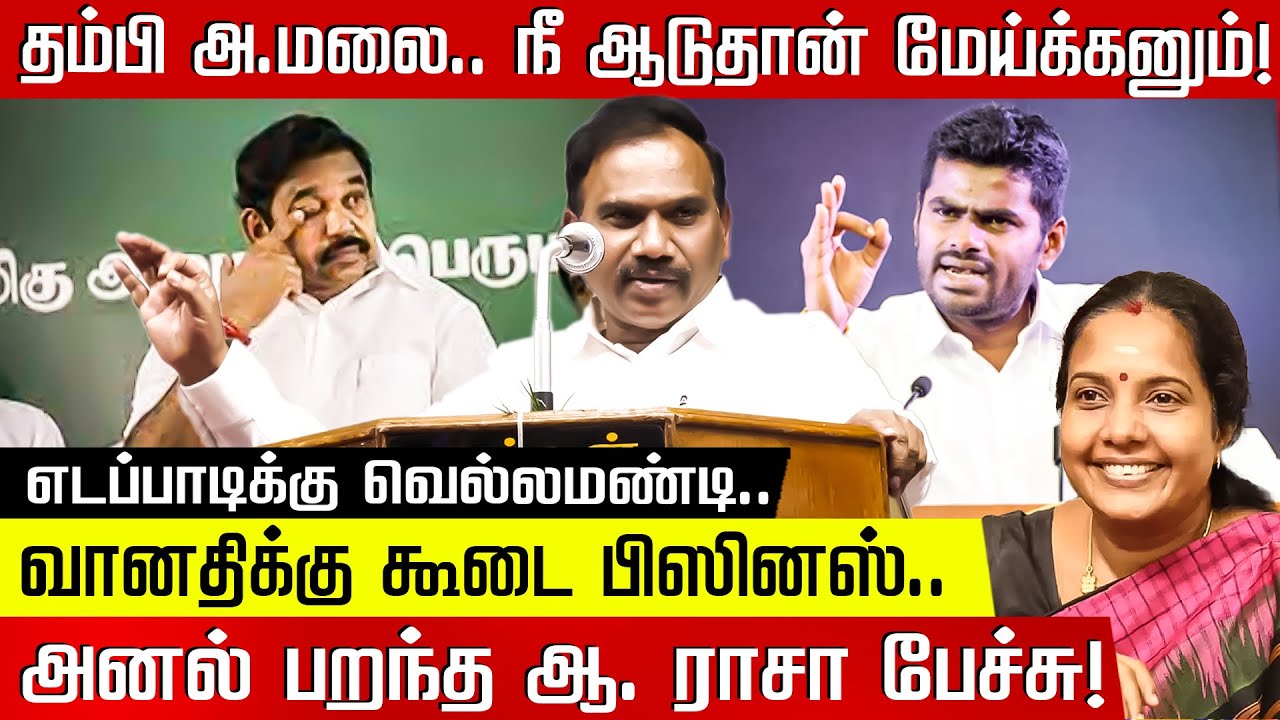 தம்பி அண்ணாமலை.. நீ ஆடுதான் மேய்க்கனும்.. அனல்பறந்த ஆ. ராசா பேச்சு! MP AA Rasa | DMK | Kalaignar100