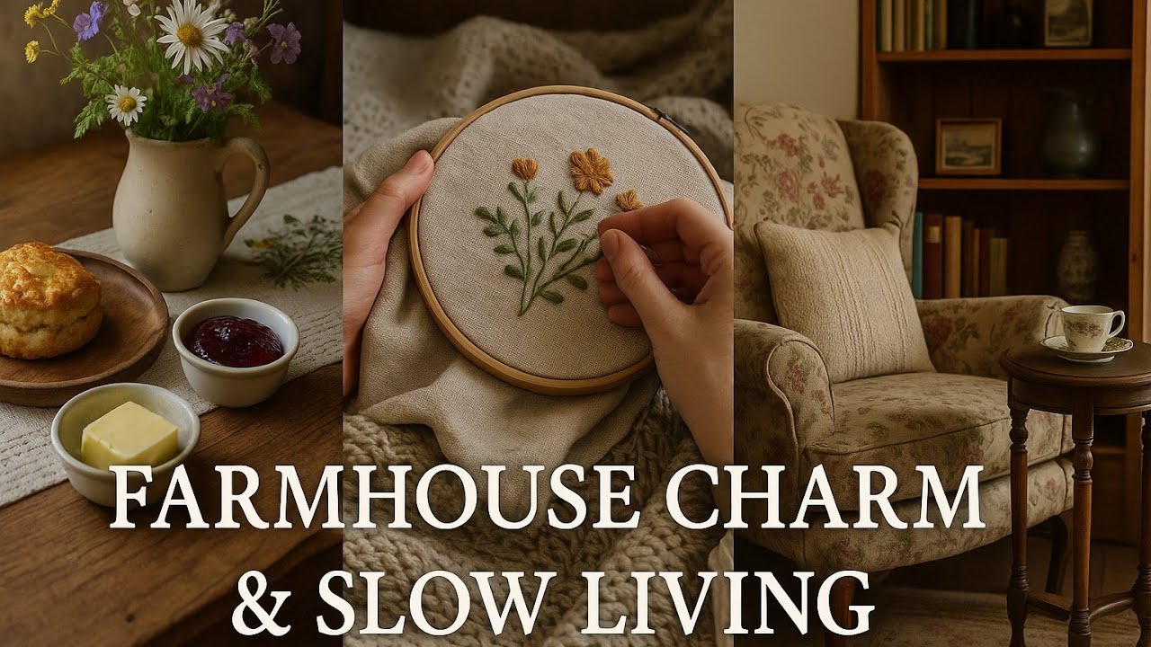English Country Farmhouse Charm: Cozy Decor, Homemade Food & Stitching Tips for a Slower Life