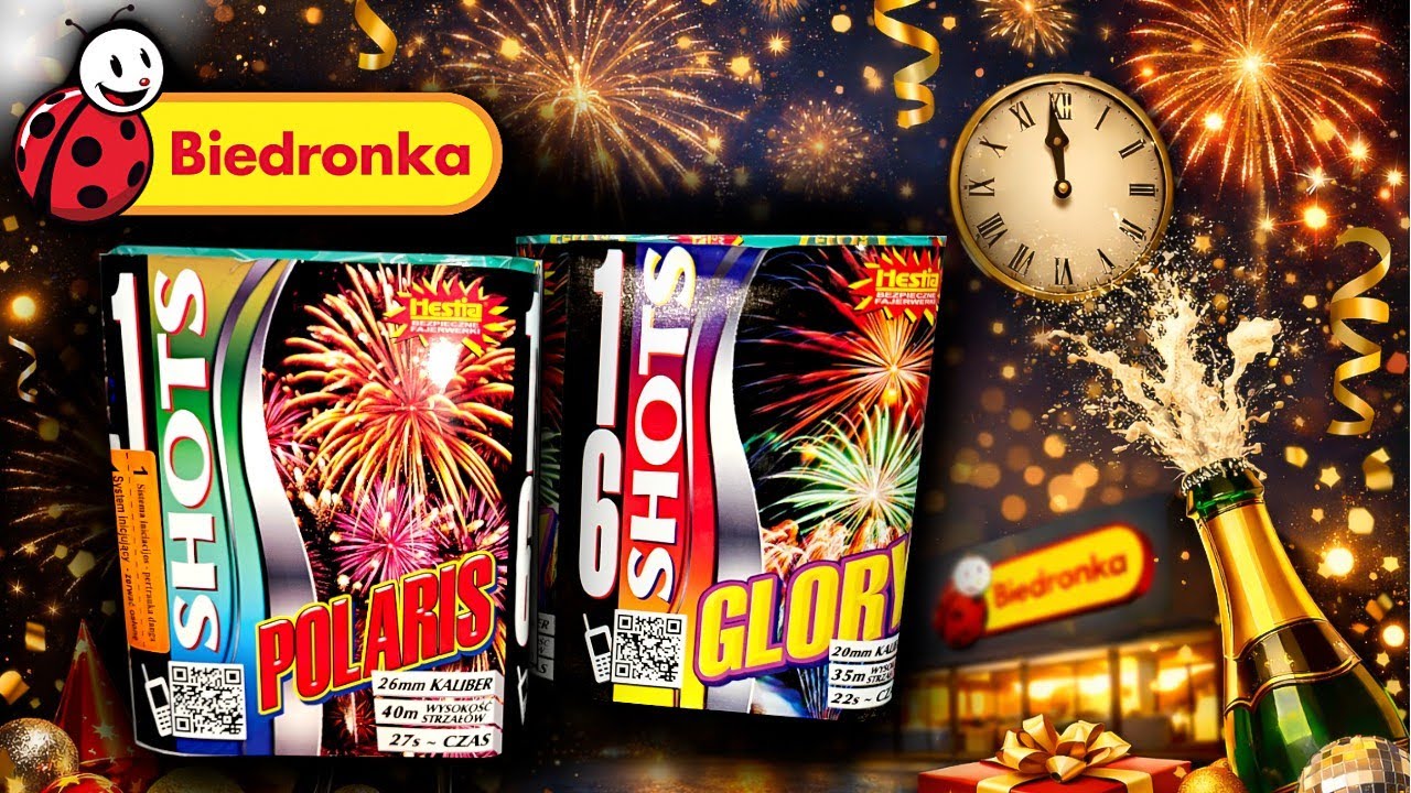 Fajerwerki z Biedronki wyrzutnia Polaris oraz Glory Nowości od Hestii! Sylwester Biedronka 2025/2026