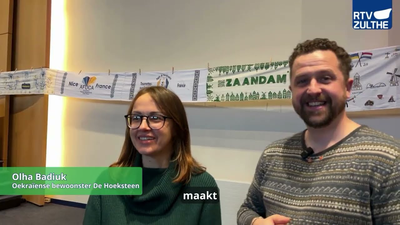 In De Hoeksteen in Leek hangt een traditioneel Oekraïens kunstwerk van 160 meter