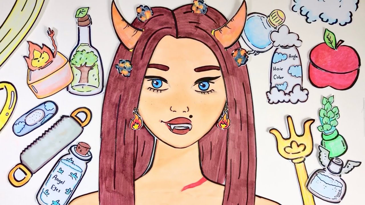 Paper ASMR | Turning a Devil into an Angel #paperasmr #paperplay #asmr 