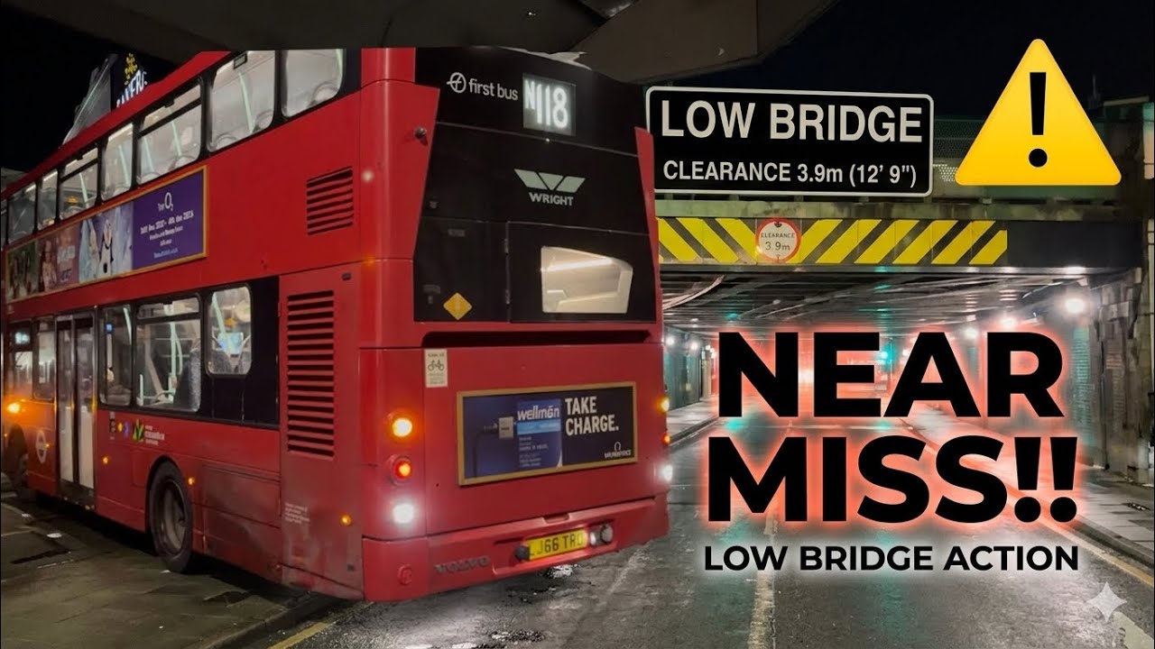 First Night on NEW London Bus Route N118 Nearly Ends Badly. WRONG TURN ONTO LOW BRIDGE!! ⚠️