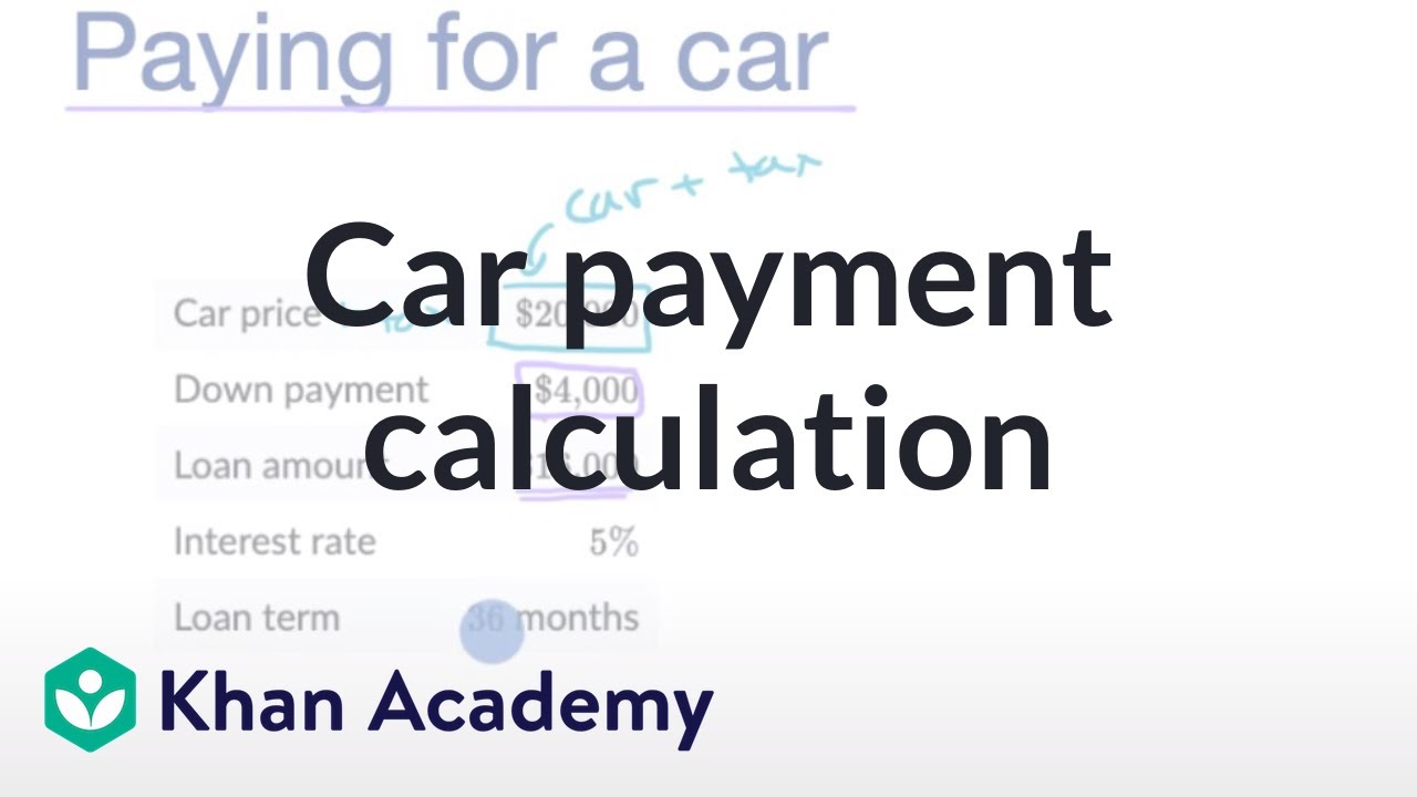 Car payment calculation |  | Car buying | Financial Literacy | Khan Academy