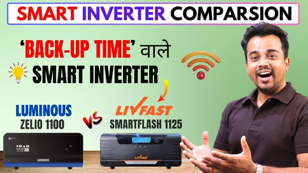 Luminous Zelio+ 1100 vs Livfast SmartFlash 1125 Inverter - Which Inverter is Best For Home In 2025