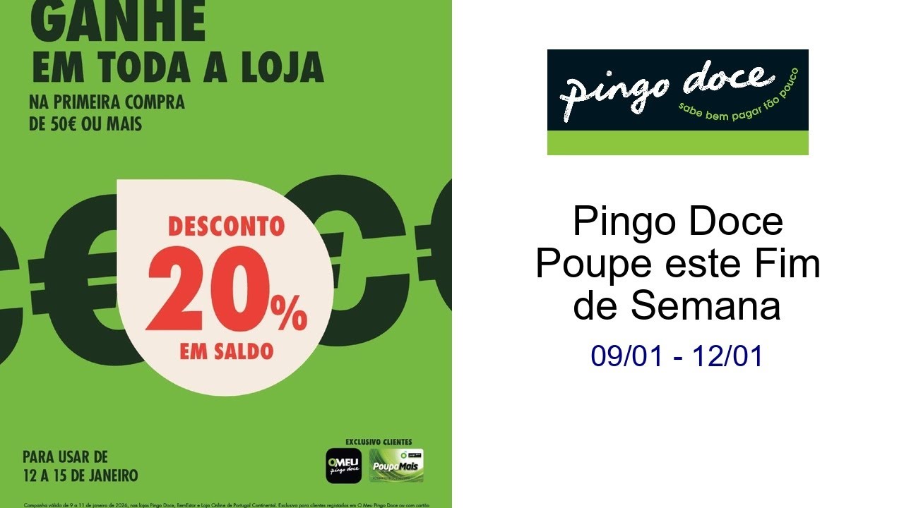 Pingo Doce Poupe este Fim de Semana 09/01 - 12/01