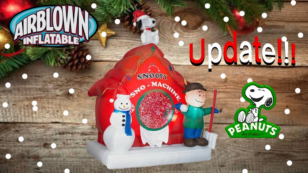 (RE-UPLOAD) (UPDATE!!!) RARE Gemmy 2010 Peanuts Airblown Inflatable Snoopy sno-machine