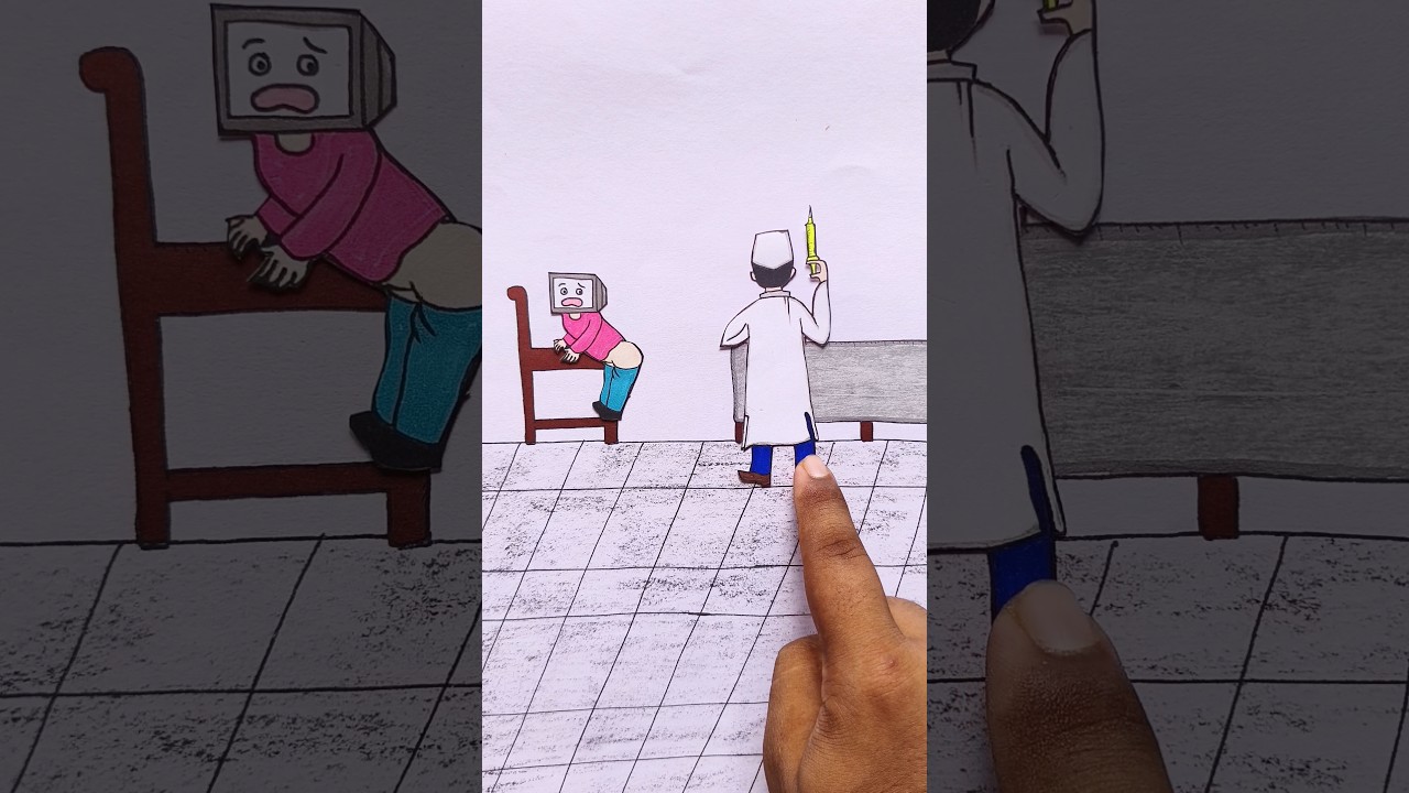 Funny story of a doctor and a TV man child#shortsfeed #youtubeshorts #skibiditoilet #drawing