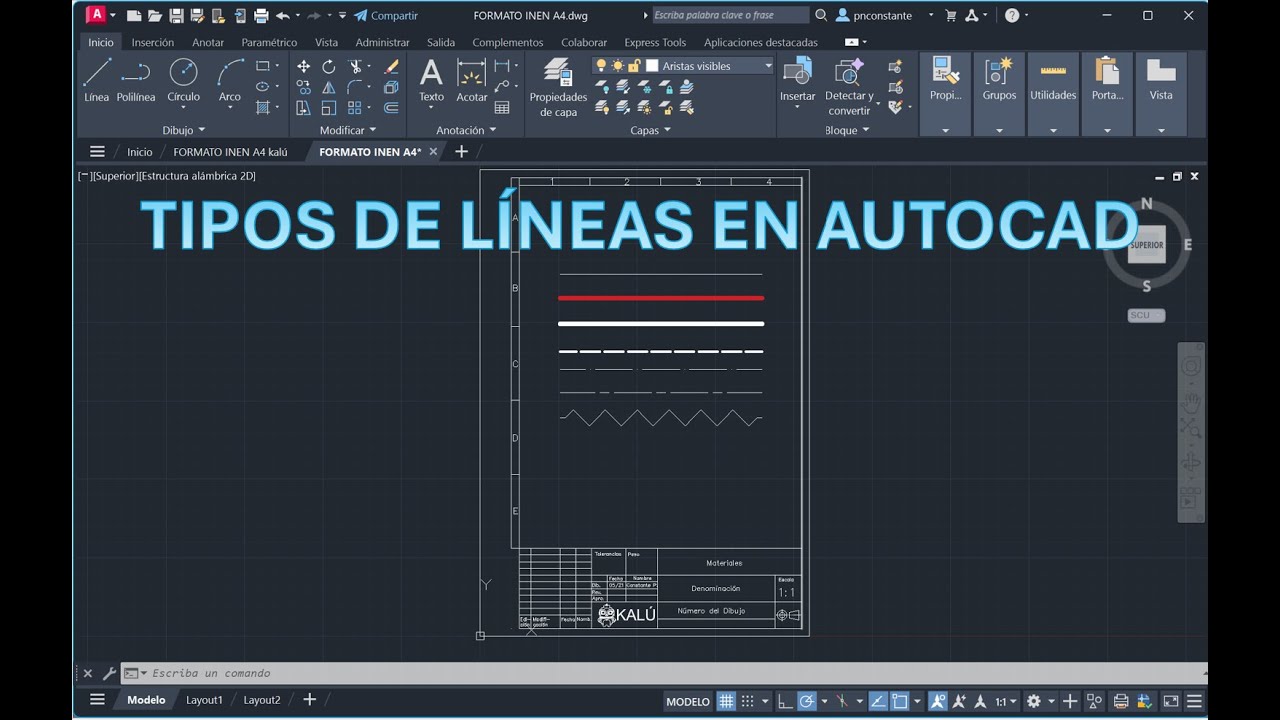 Tipos de líneas y grosores en AutoCAD 2026 | Tutorial en español