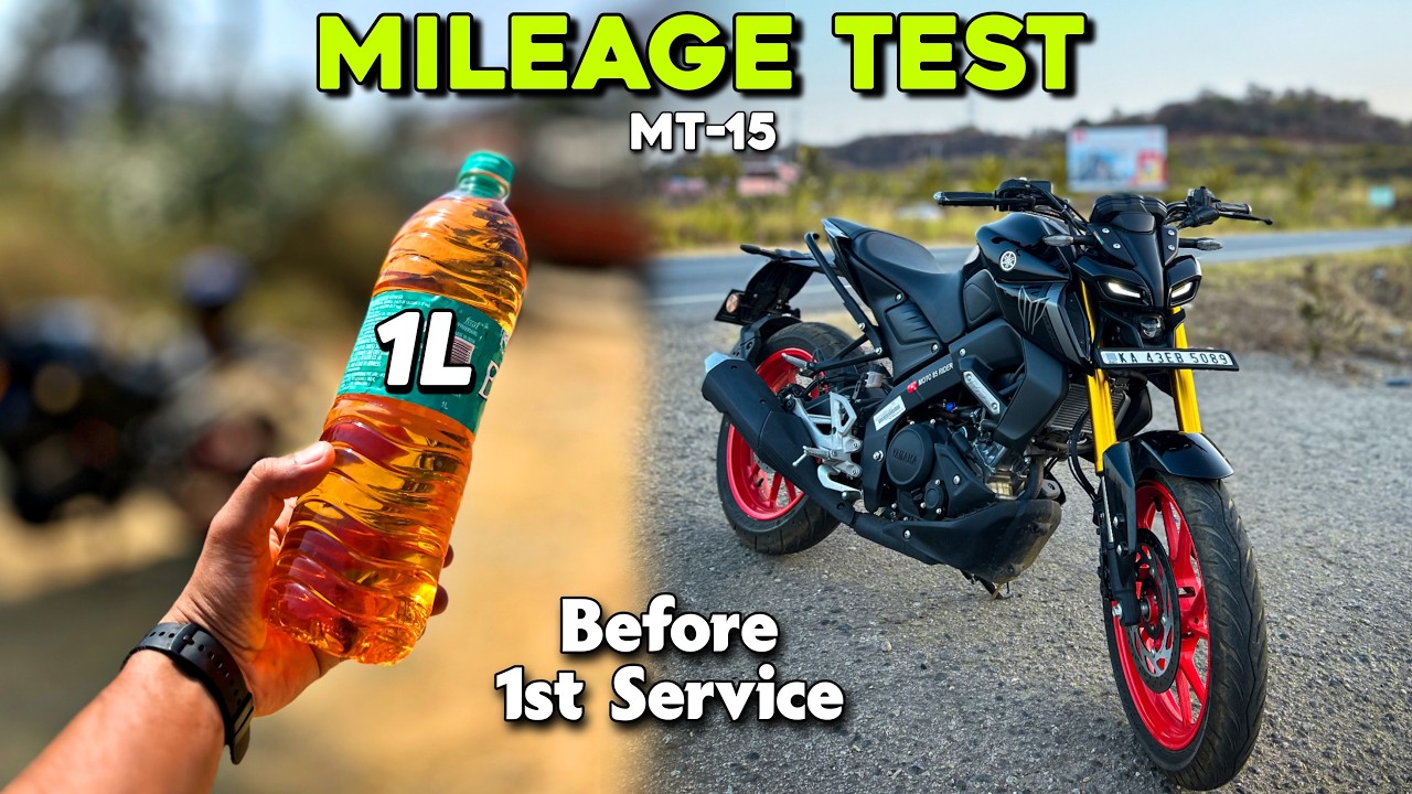 2026 Yamaha MT15 Mileage Test 🔥😍 | New MT15 1Liter Mileage Before 1st Service | Moto 85 Rider