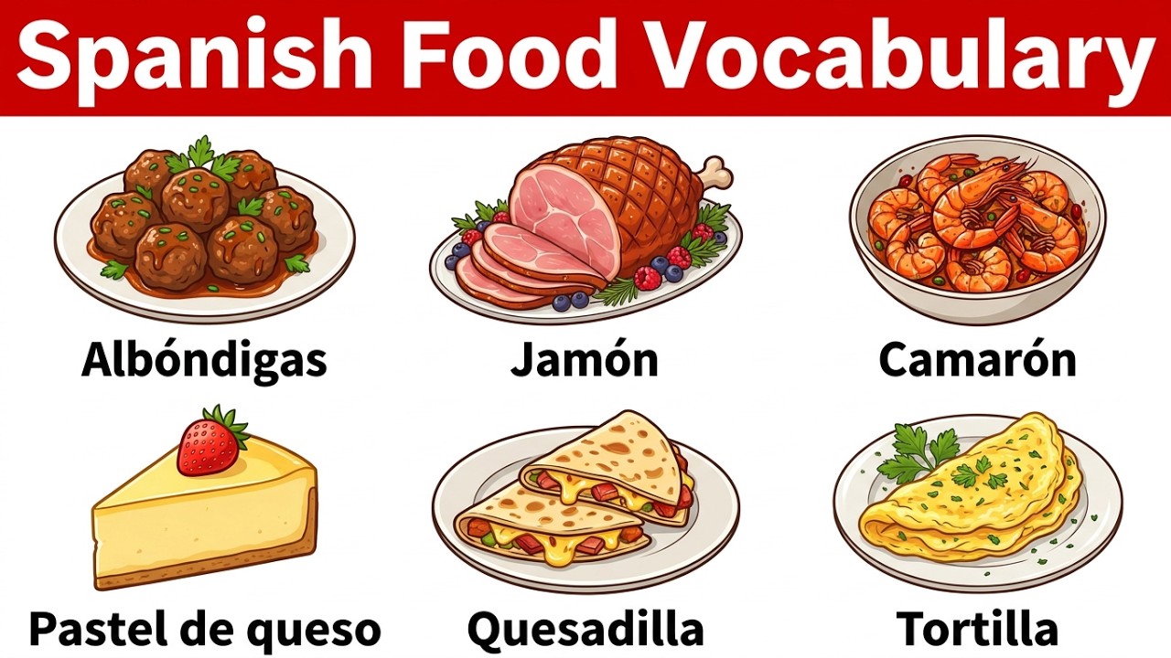 Spanish Food Words | English to Spanish Translation #español #aprender