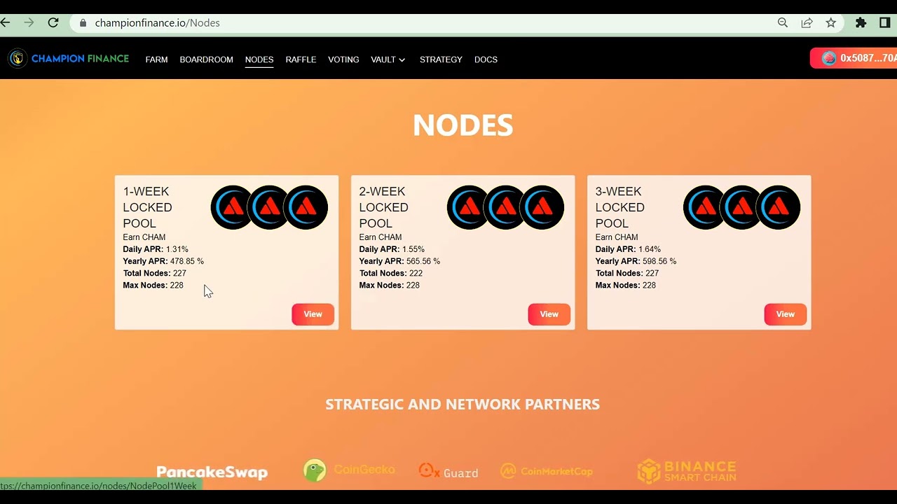 How to use NODE on Champion Finance