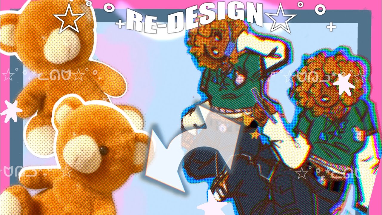 REDESIGNING my stuffed bear as a HUMAN (speedpaint+character design!)