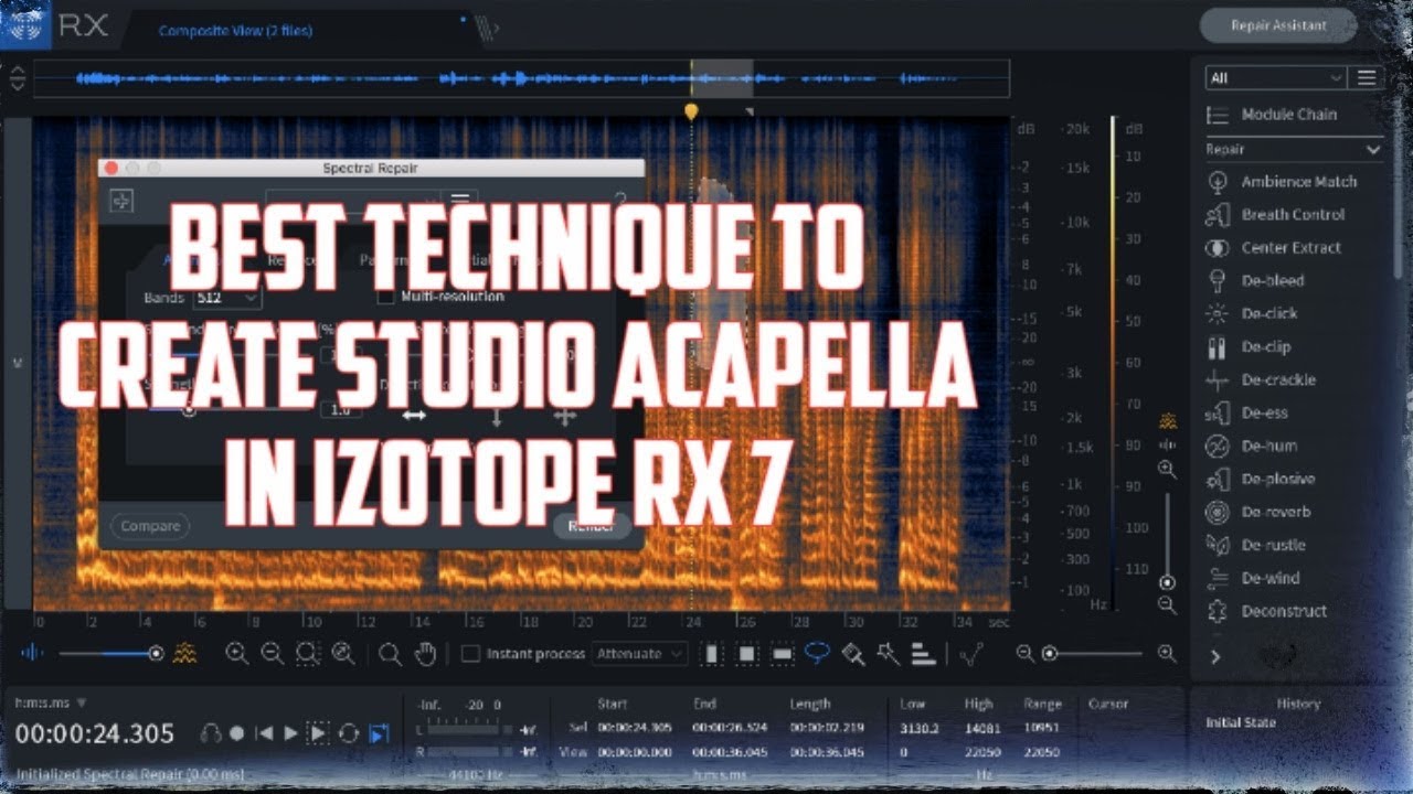 #1 How to make a Clean Acapella with Izotope RX 7 (Best Technique) 2020