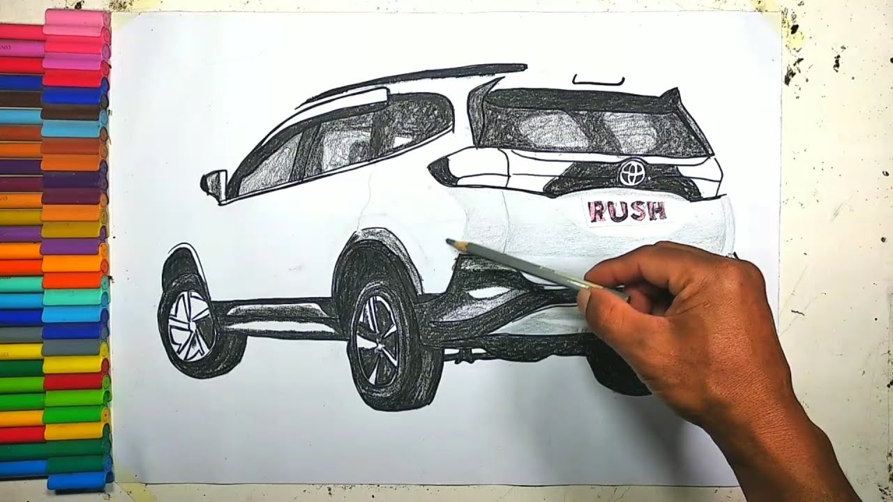 MENGGAMBAR TOYOTA RUSH RONDE