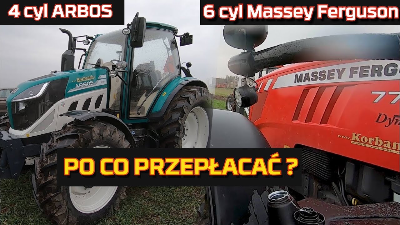 Silnik 6 vs 4 cyl Siła uciągu 💪 Massey Ferguson vs ARBOS | Orka | Traktor Moc [Korbanek]