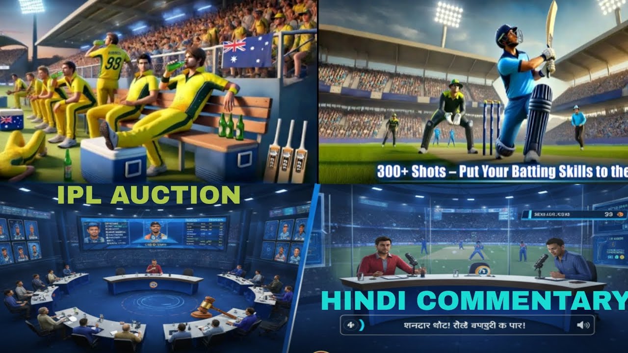 REALISTIC CRICKET GAME WITH HIGH GRAPHICS & IPL AUCTION WITH HINDI COMMENTARY 