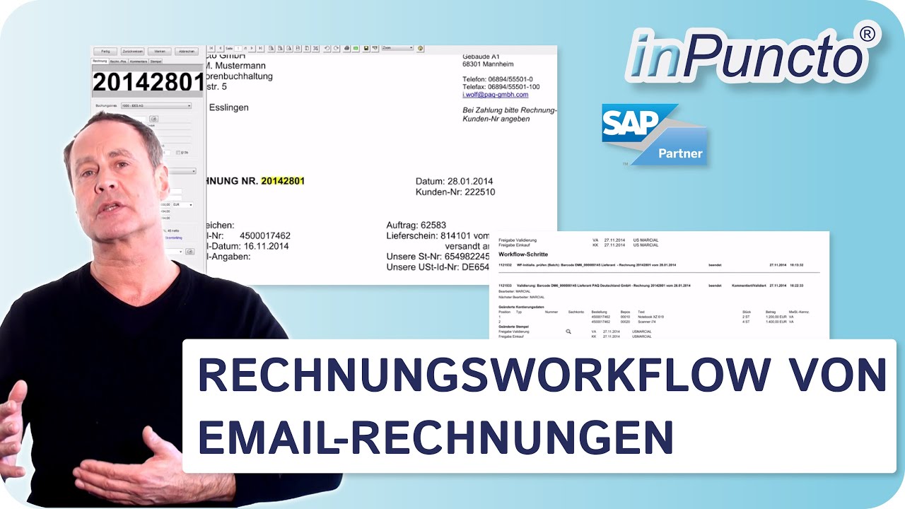 Rechnungsworkflow von E-Mail-Rechnungen (PDF) in SAP