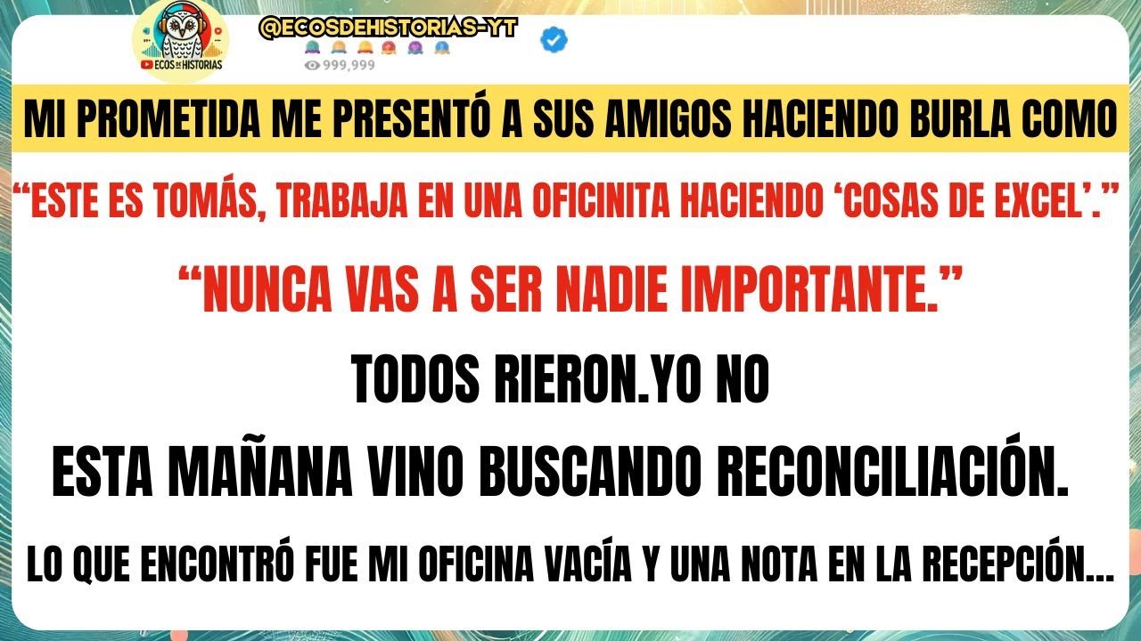 Mi PROMETIDA me presentó a sus amigos haciendo  BURLA como: “Este es Tomás… trabaja en una...