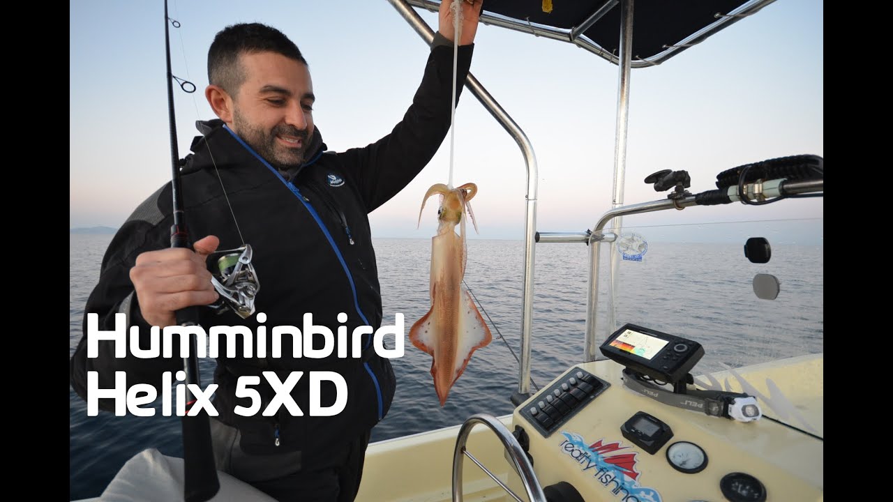 Humminbird Helix 5XD - Unboxing, installation & field trial  - Giant Squid fishing  - Review 2016