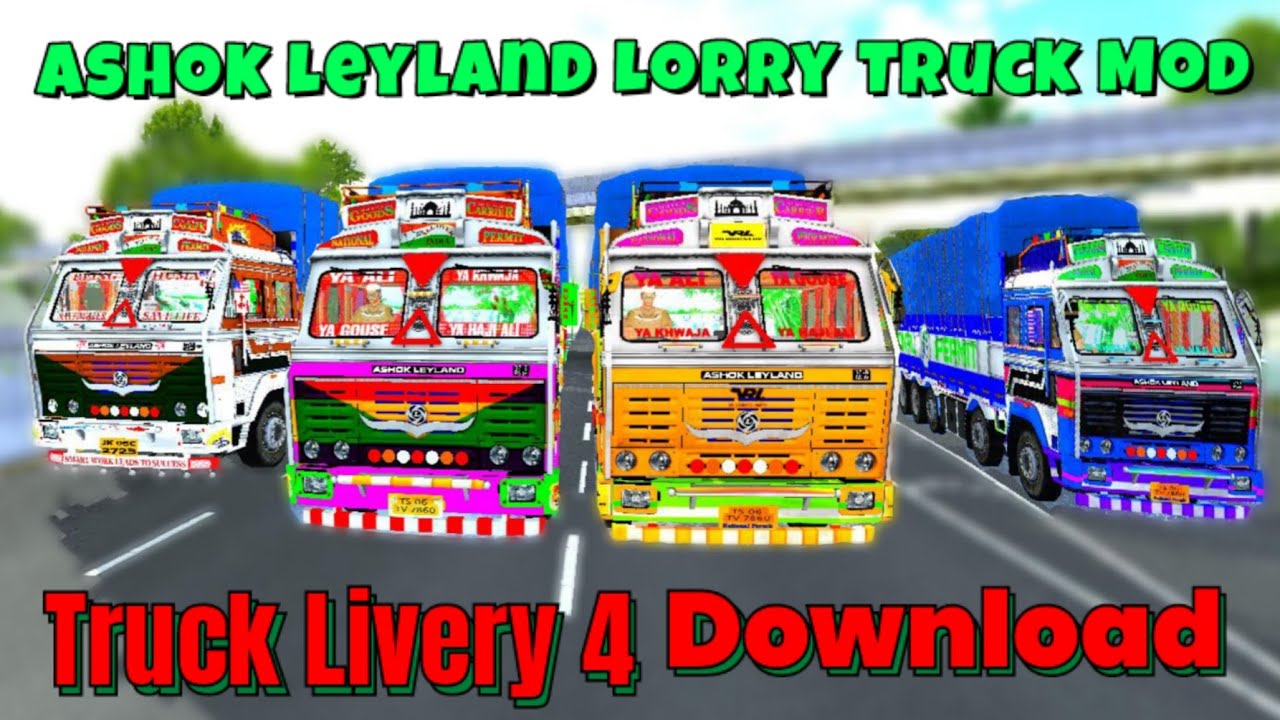 How to add Ashok Leyland Truck bussid mod download + Livery 4 🥰🥰