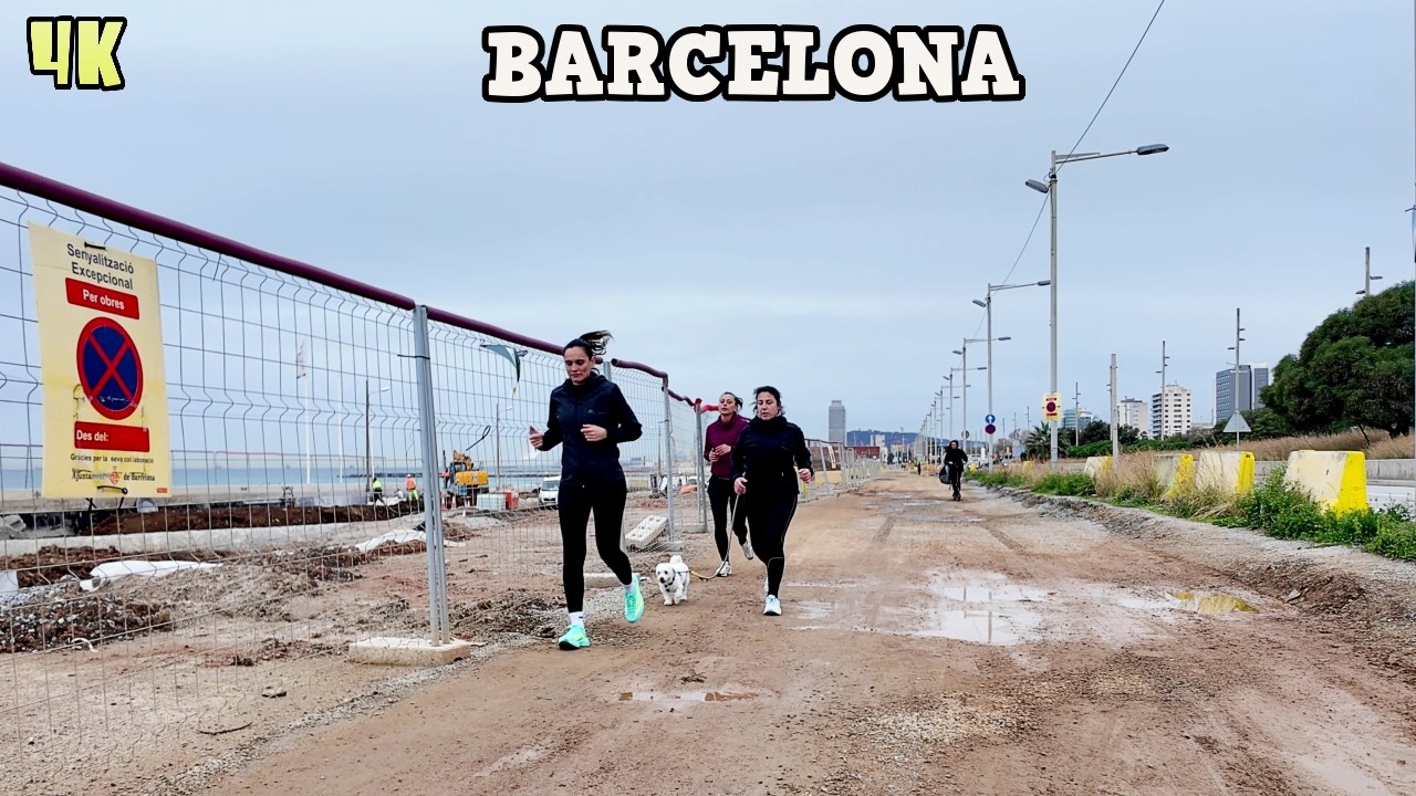 Barcelona Playas: Obras en el Nuevo Paseo Marítimo Barcelona 2026 España [4K]