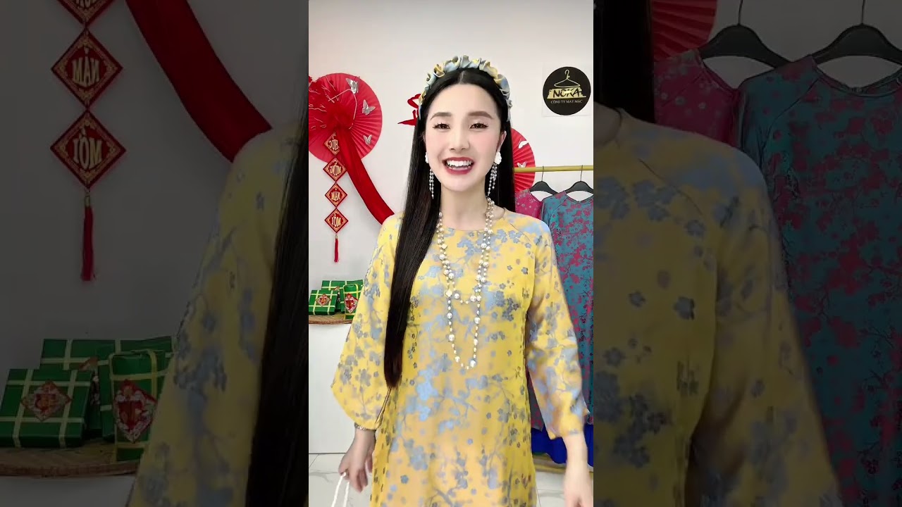 ÁO DÀI LỤA GẤM TƠ TẰM AD428 NOKA|Đặt hàng ☎️035.272.4567