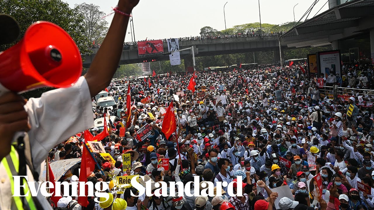 Myanmar protest: Thousands gather on the streets of Yangon despite junta warning