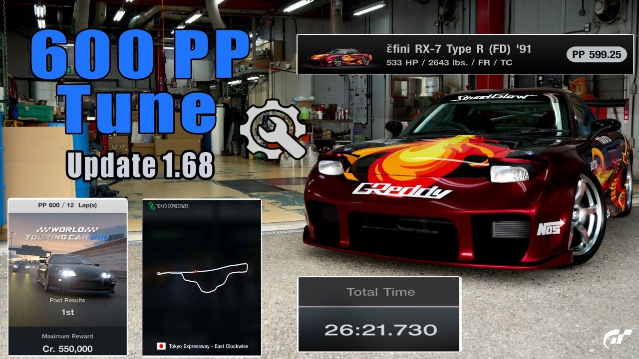GT7||ɛ̃fini RX-7 Type R (FD) '91|Tokyo 600pp Build|1.68