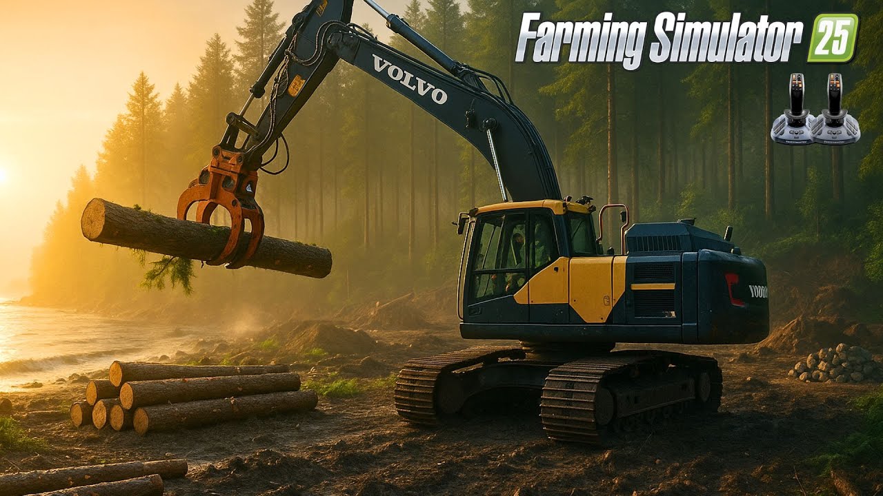 Surviving the LONELY ISLAND! 🌲 Massive Logging & Big Excavator Builds | FS25