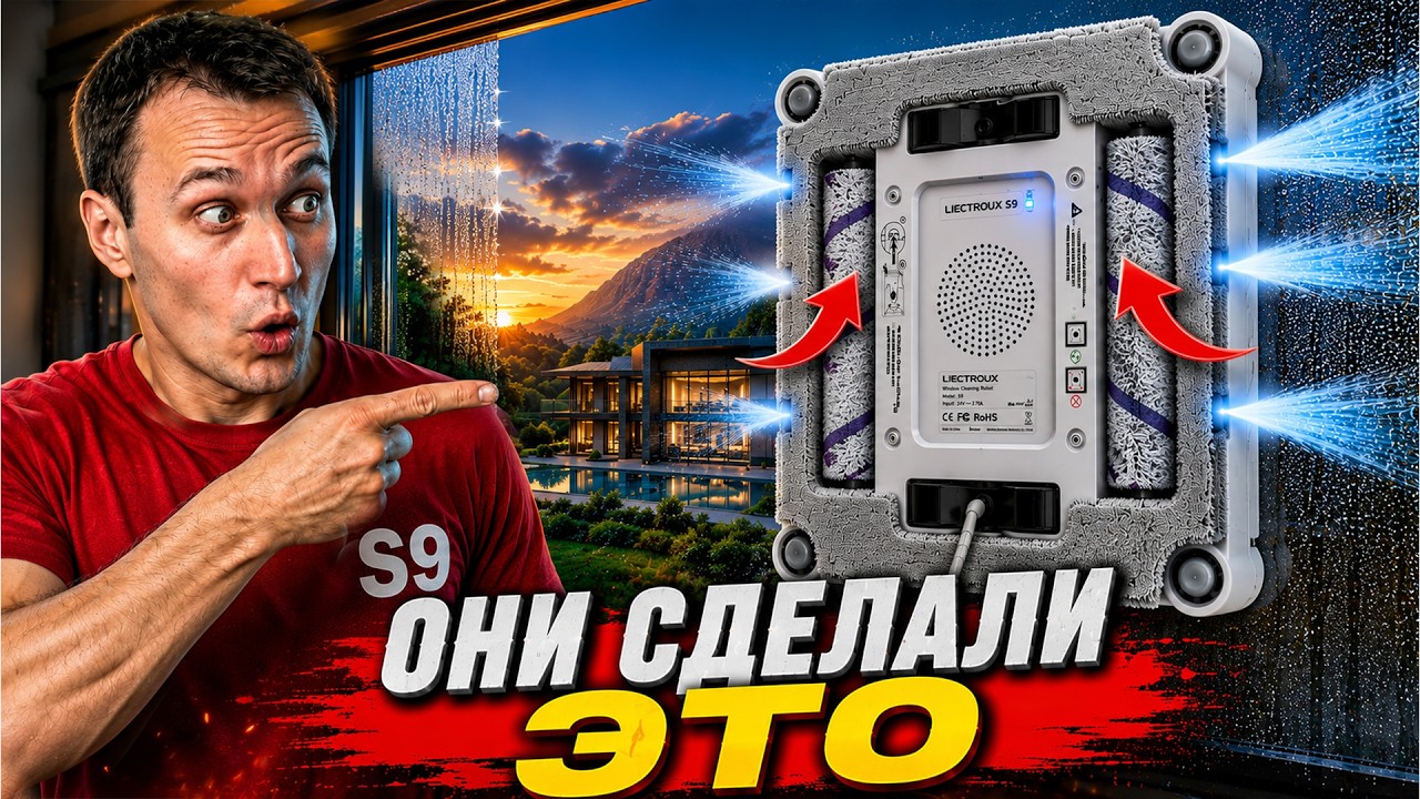6 форсунок + 2 ТУРБО ЩЕТКИ  ЛУЧШИЙ  Робот мощйик НОВОГО поколения Liectroux S9