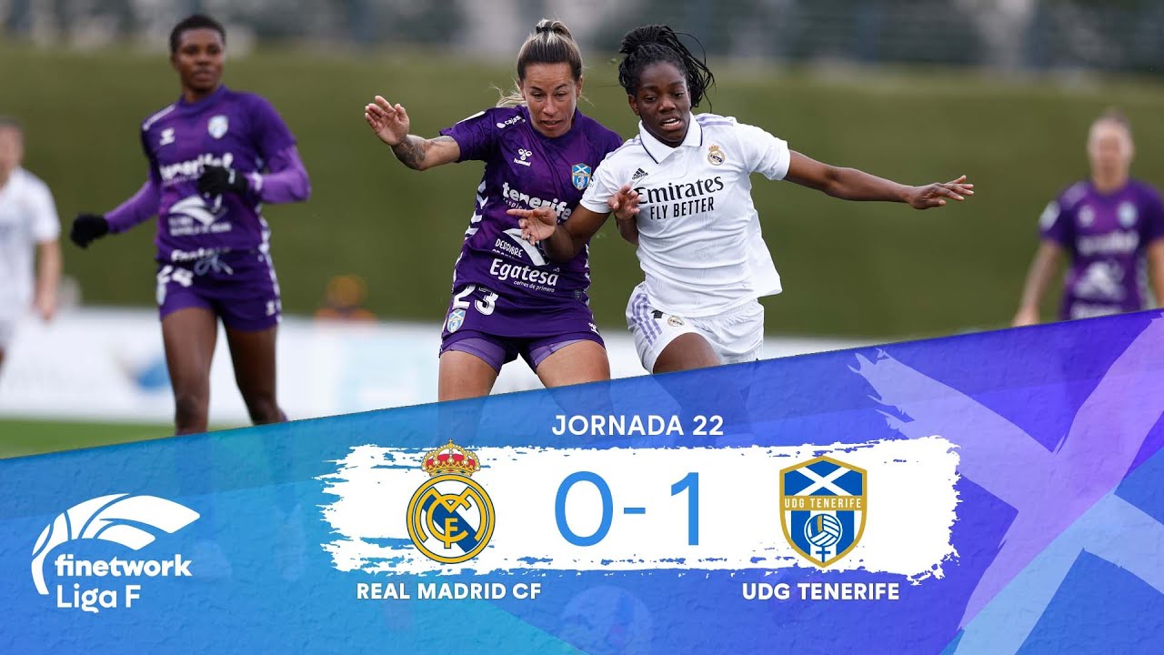 RESUMEN Y GOLES REAL MADRID CF vs UDG TENERIFE Jornada 22, FINETWORK LIGA F