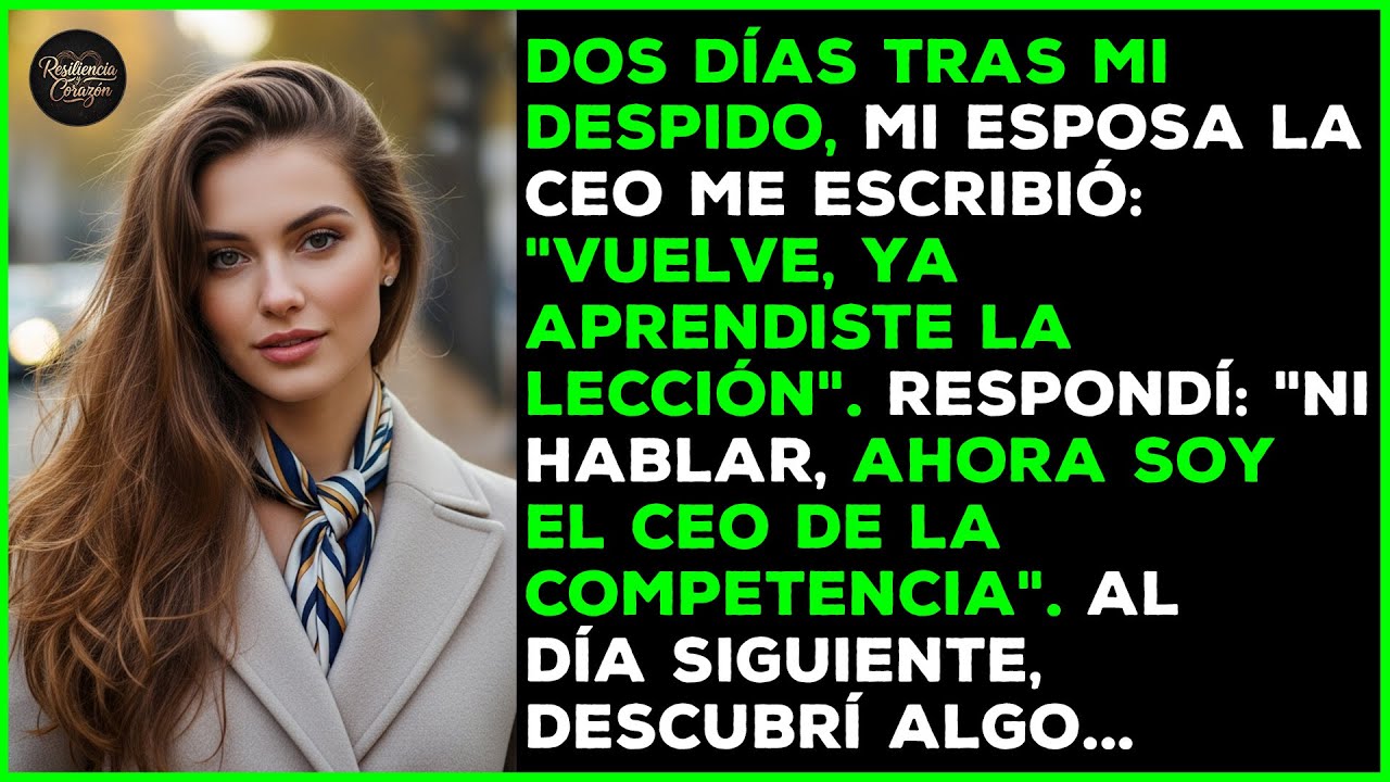 Despedido hace dos días, mi esposa la CEO me escribió: 