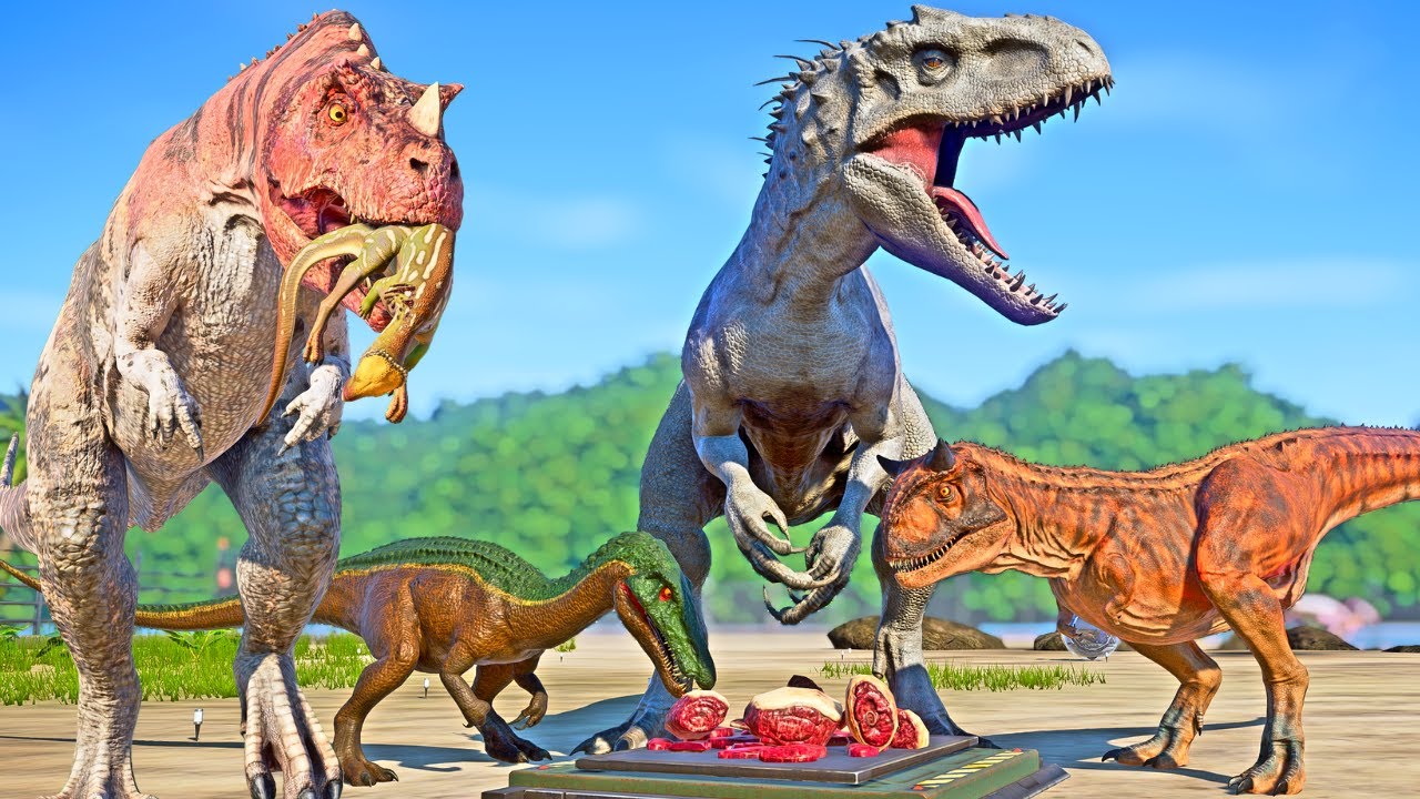 Jurassic World Cretaceous Dinosaurs Fighting - Carnotaurus Toro, Indominus REX, Baryonyx & Trex