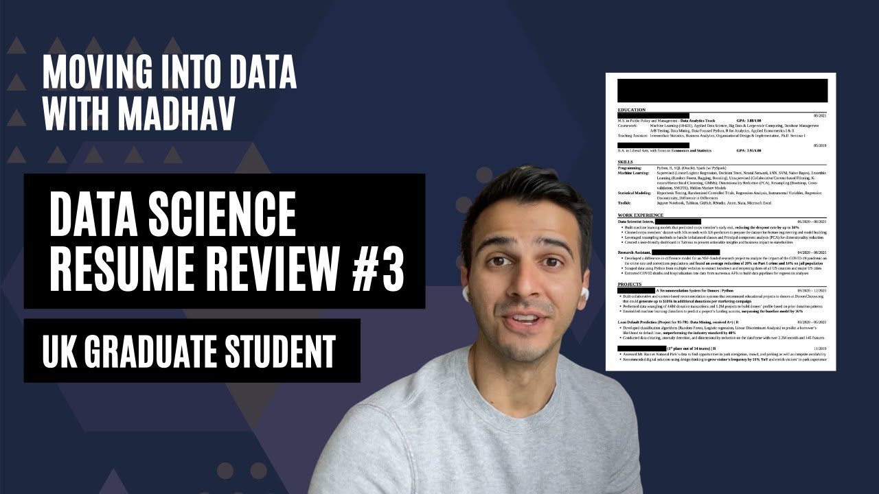 Data Science Resume Review #3 (UK Grad Student)