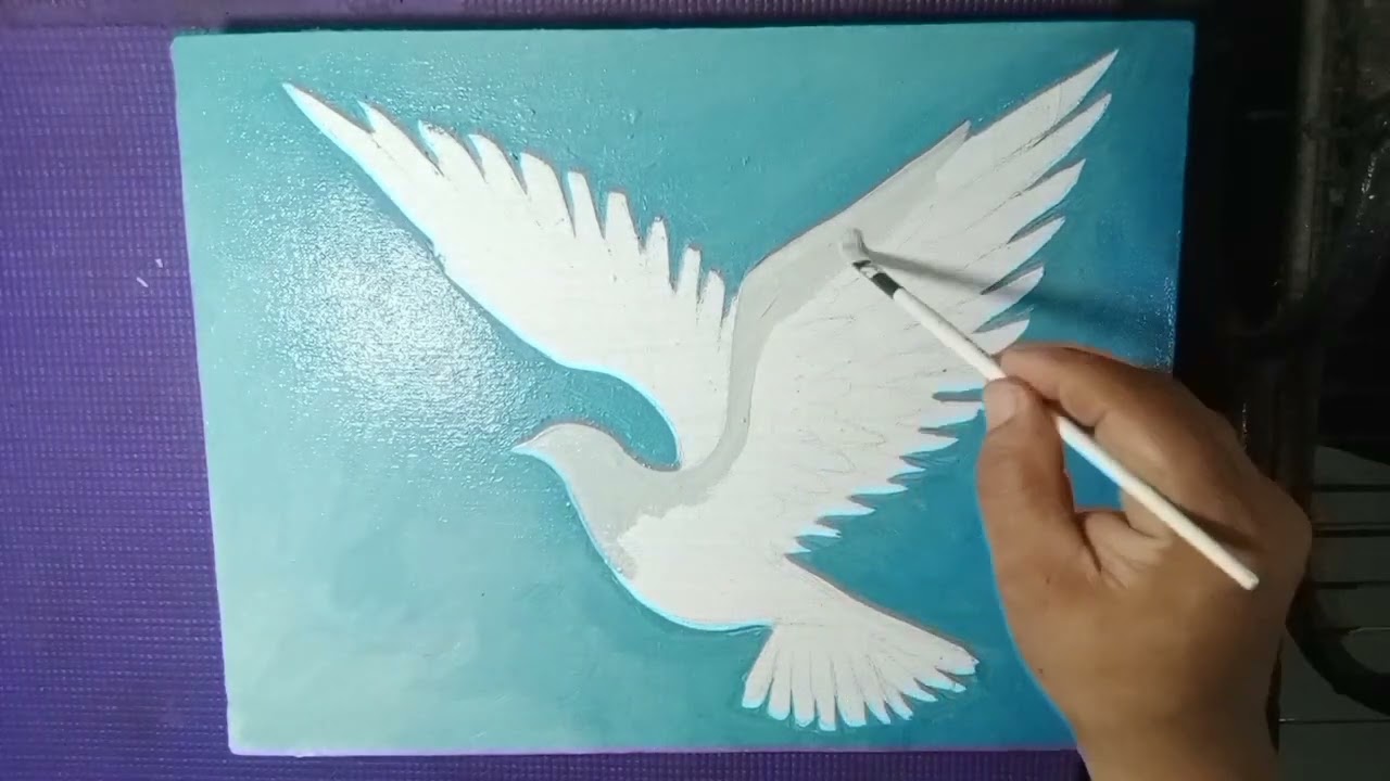 how to paint dove/white pegion,painting techniques,#myartwork #artworks #myart