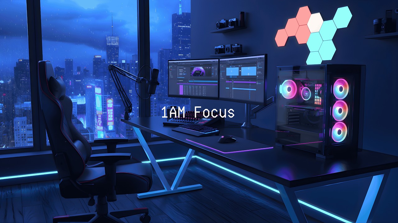 Finishing the Project at 1AM 🌧️ Neon Rain Outside | Lofi for Focus & Flow