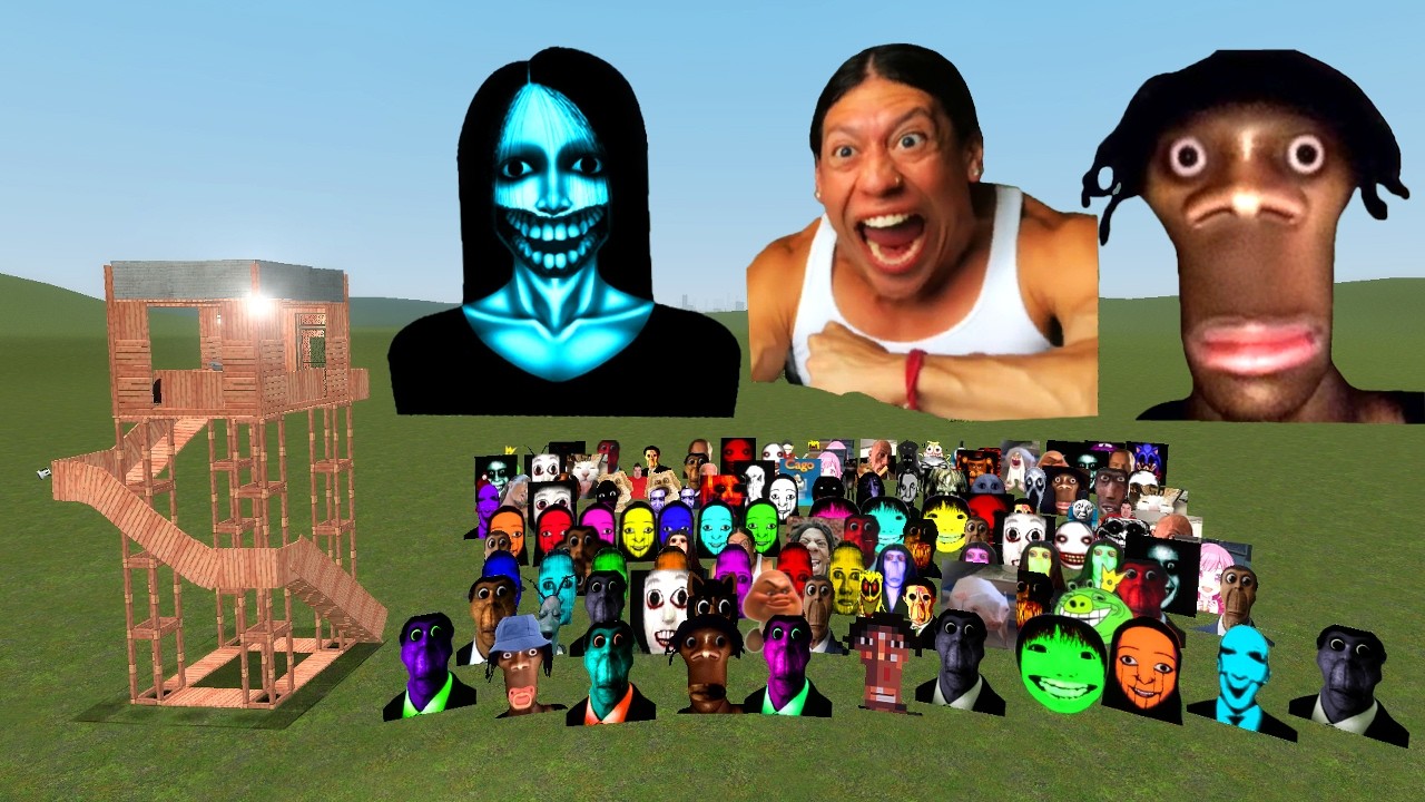 Kuchisake,Juandale and Tuu much Nextbots Vs House | Garry's Mod