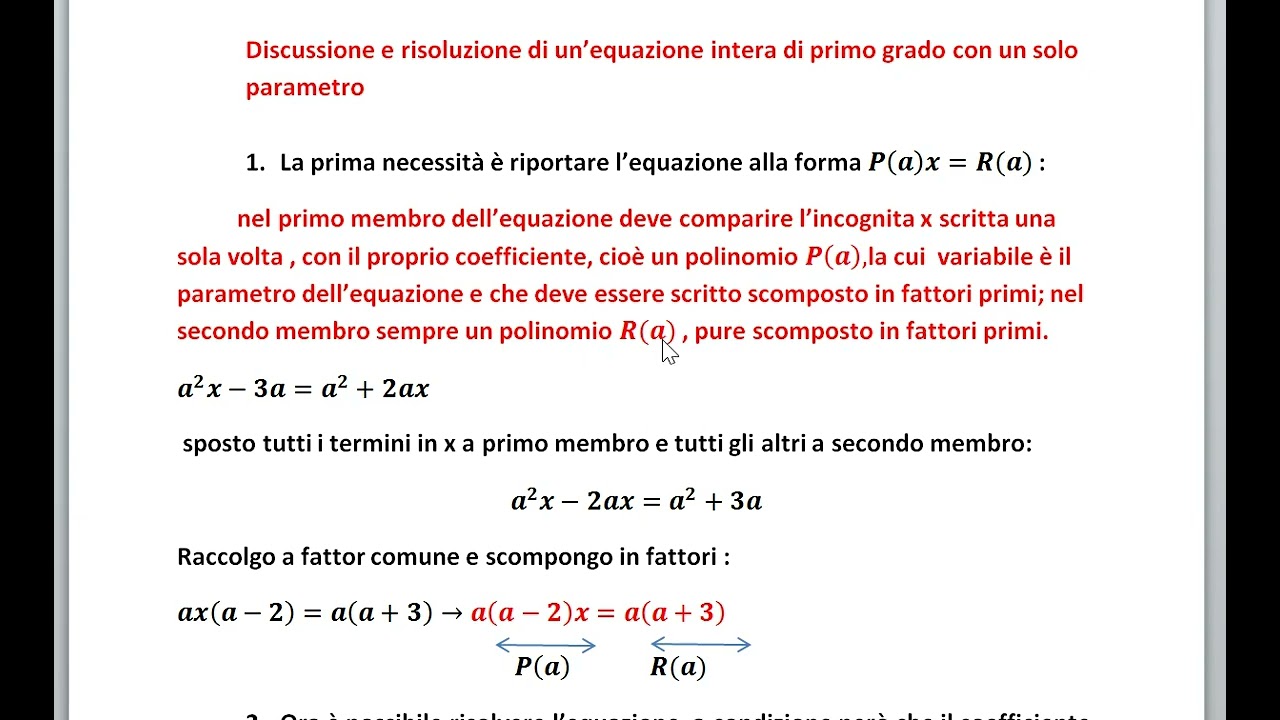 equazioni letterali 1