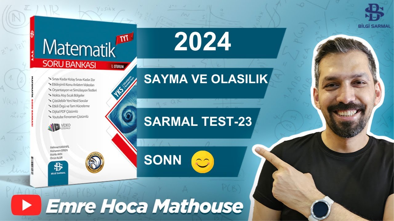 Bilgi Sarmal | Tyt Matematik | 24.Bölüm SAYMA VE OLASILIK |Sarmal Test-23  |  Sayfa 399-400