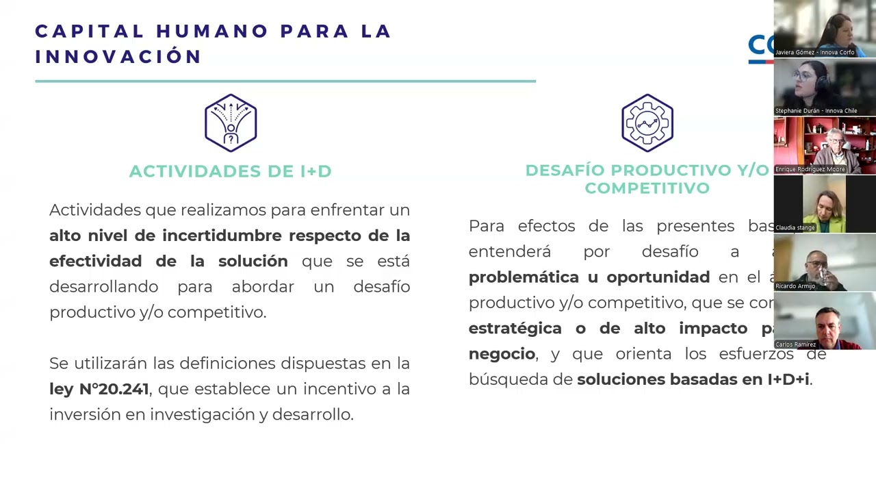 CORFO | Webinar Aclara Dudas | Capital Humano para la Innovación