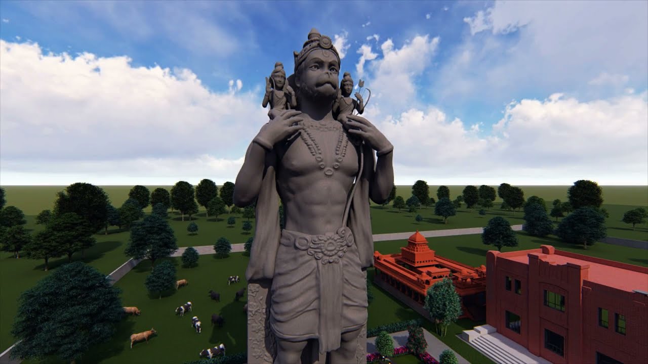 Hanuman Temple 3D Walkthrough Animation / Temple Architecture and landscape design