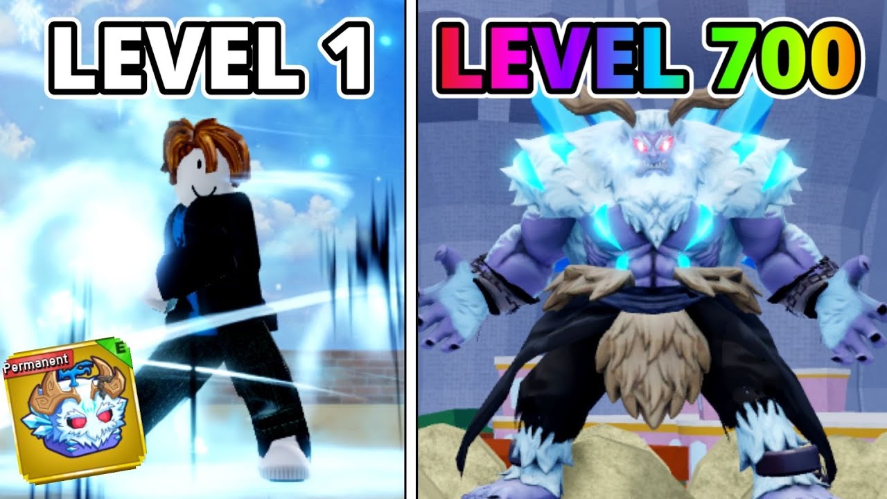 UPEI DO LEVEL 1 AO 700 COM A *NOVA YETI* DE NATAL NO BLOX FRUITS ROBLOX