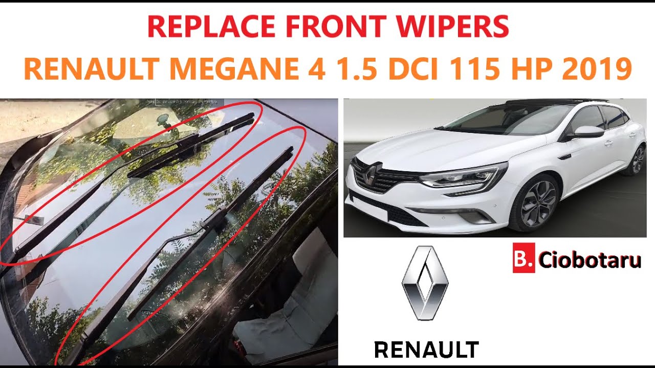 How to replace front wipers on Renault Megane 4 (2019) 1.5 DCI 115Hp