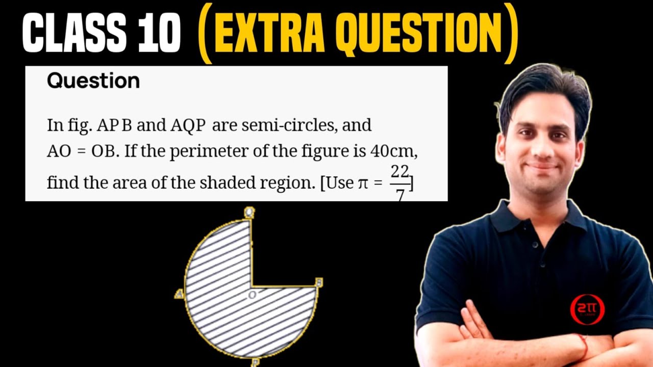 In fig., APB and AQP are semi-circles and AO=OB. If the perimeter of the figure is 40 cm, find the