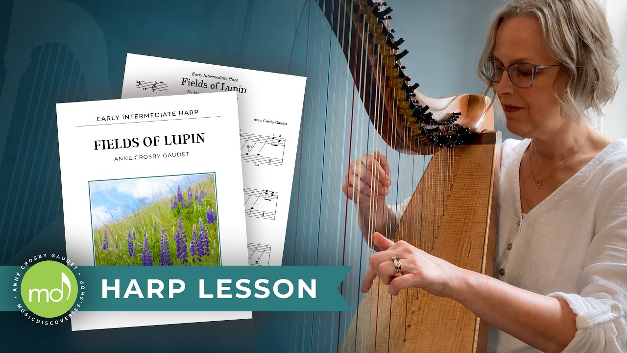 Fields of Lupin (harp lesson) - Learn the whole piece in 30 minutes!