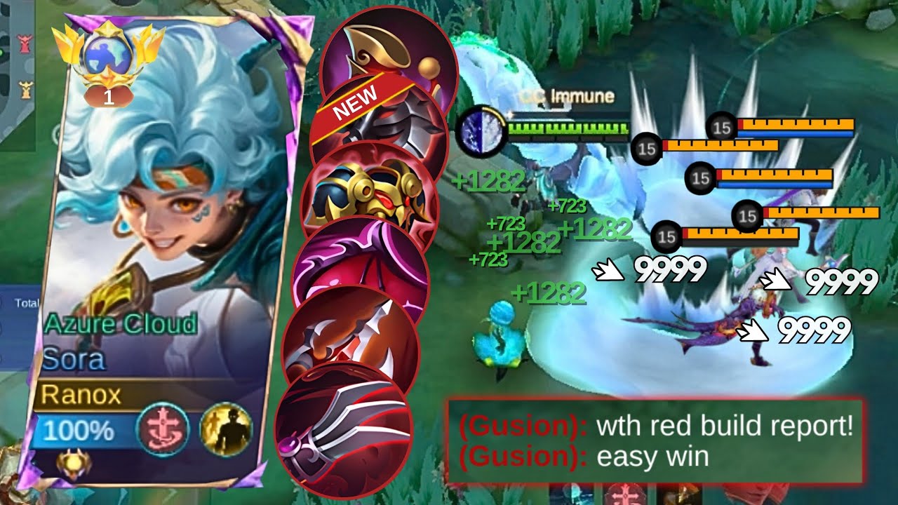 NEW OP SORA RED LIFESTEAL TRUE DAMAGE BUILD IS INSANE!! (100% broken) - Mobile Legends
