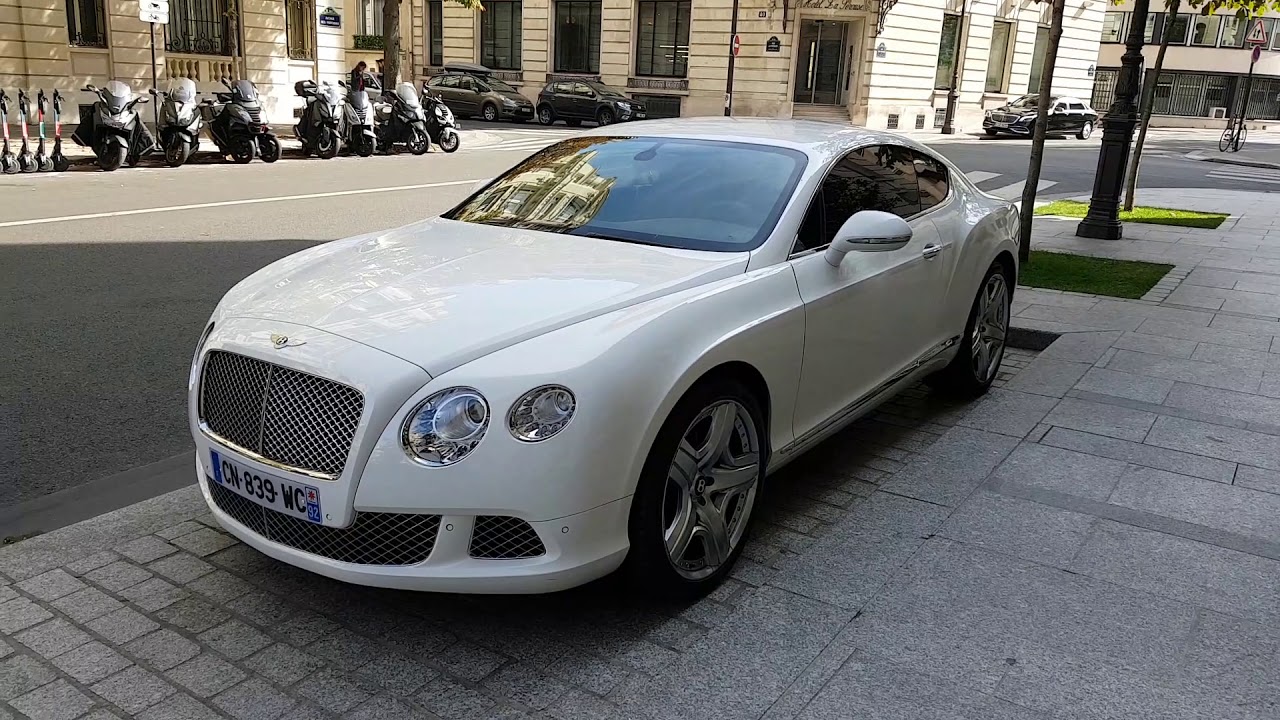 2012 white bentley continental GT 575 HP in Paris france