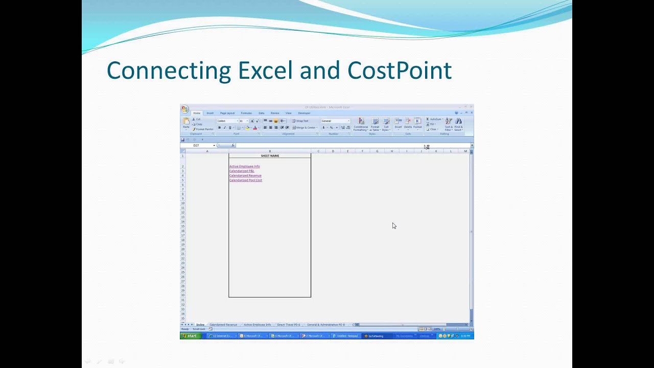 Connecting Excel and Deltek Costpoint